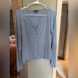 J. Crew Light Blue Lace blouse
